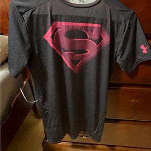 Under Armour Black and Dark Red Superman Tee